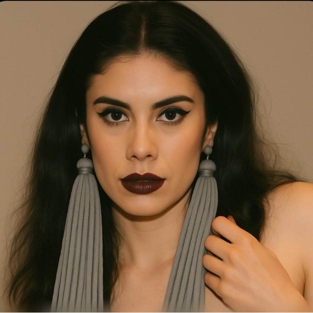 Grey Mist Color Handmade Tassel Earrings ( 4"-10")